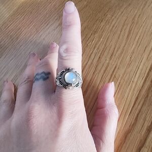 Elegant Silver Moonstone Ring